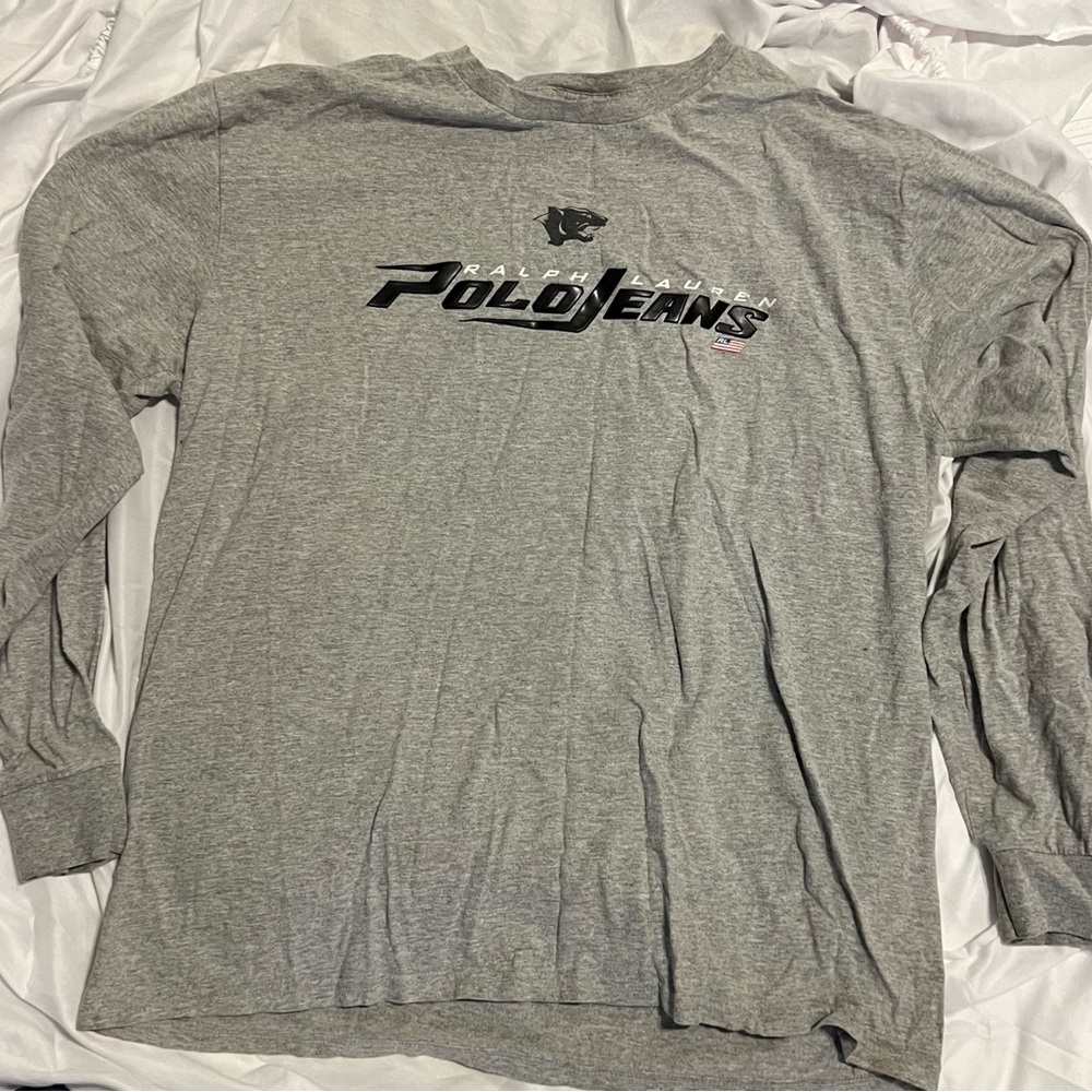 Ralph Lauren Polo Jeans Heather Gray Long Sleeve Men’s L T - Shirt